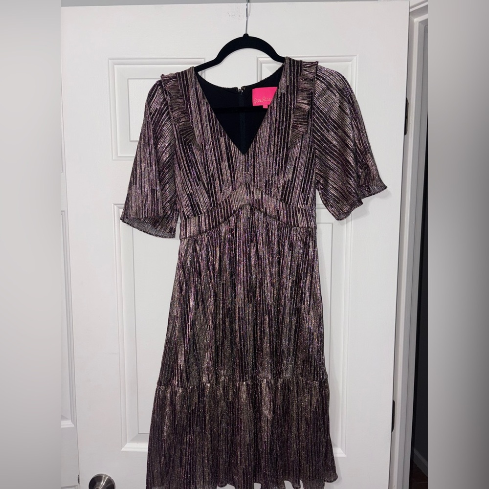 Lilly Pulitzer Shimmering Purple Midi Dress
